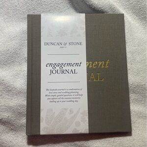 Gray Hardcover Engagement Journal Notebook. New